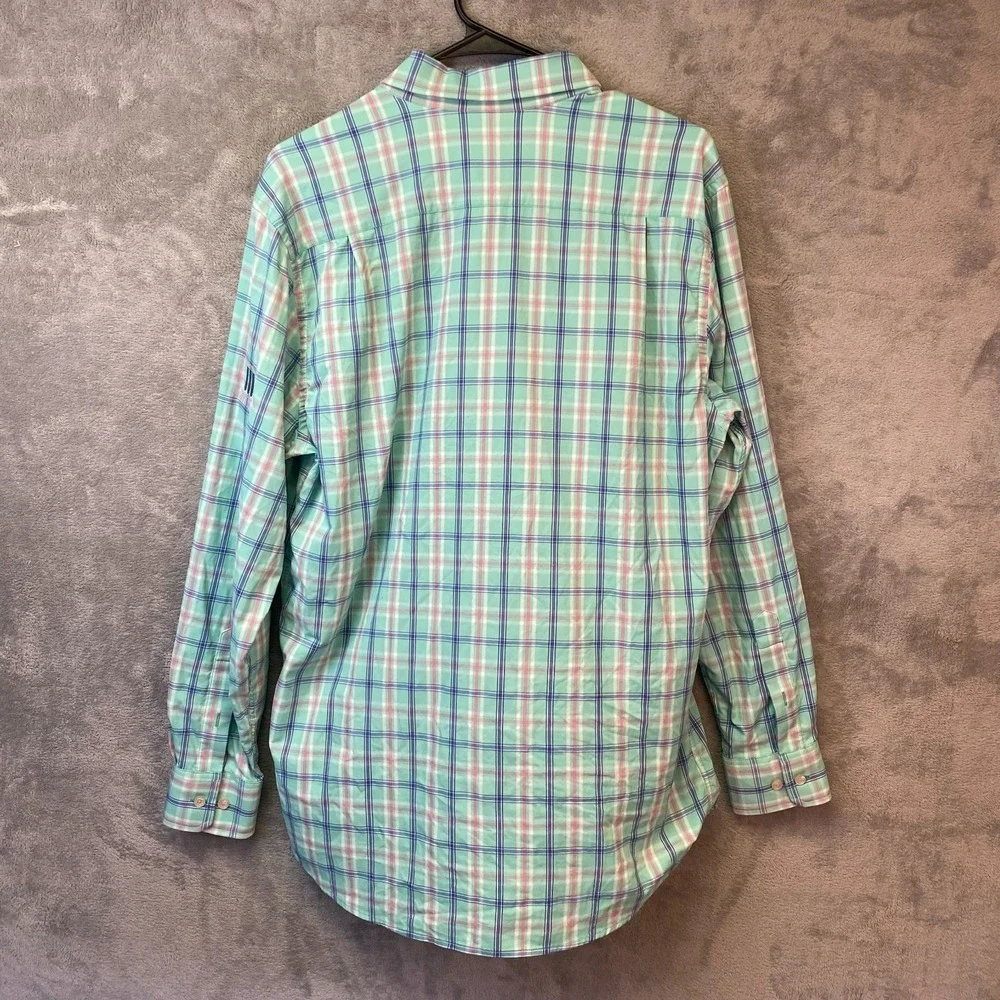 Southern Tide Performance Shirt Mens M Green Plaid Long Sleeve Button Down Mylan